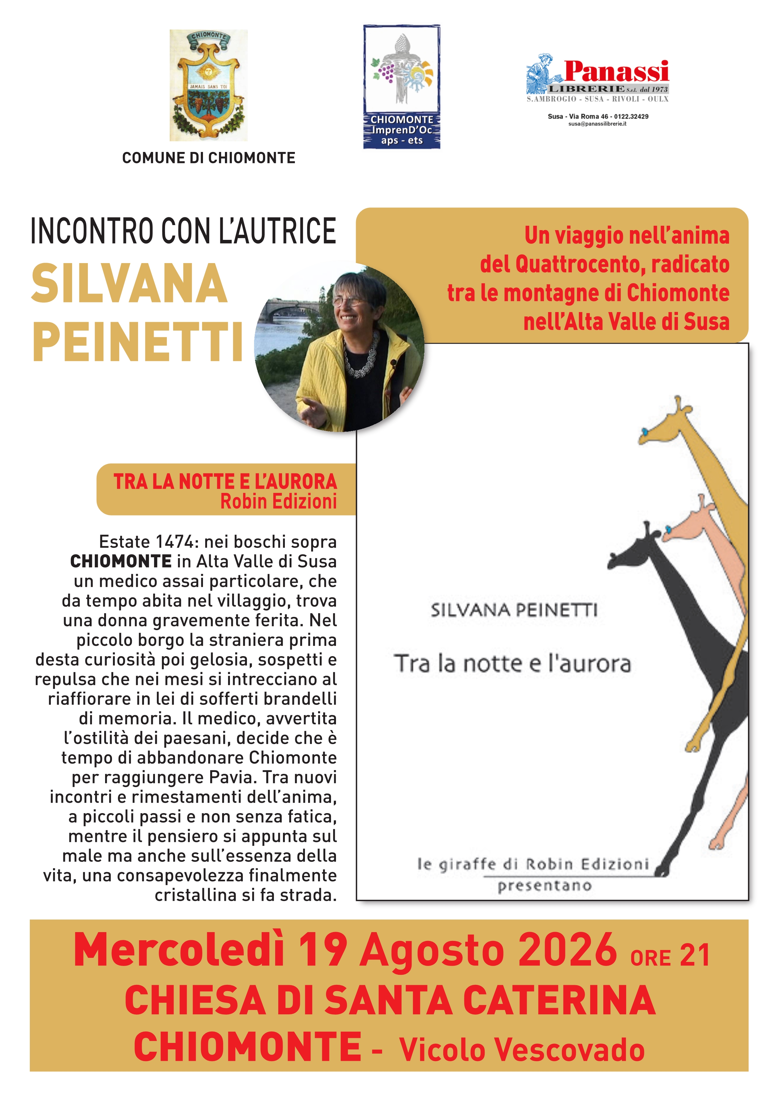 Presentazione libro "Tra la notte e l'aurora" di Silvana Peinetti
