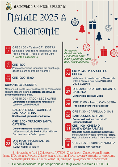Natale a Chiomonte 2025